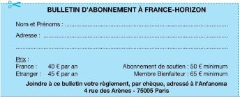 buletin d abonnement france horizon